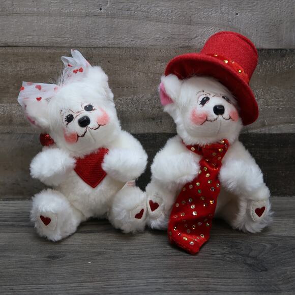 Annalee Doll Valentines Day Boy And Girl Bears - Picture 1 of 6